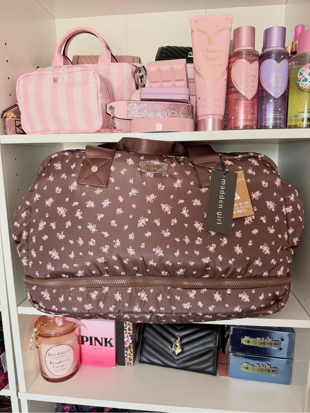 Madden Girl Brown Floral Weekend Travel Bag